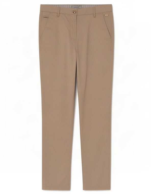 Marks & Spencer Γυναικείο λεπτό παντελόνι Chino UK 10 Small W30 L28 Beige βαμβακερό
