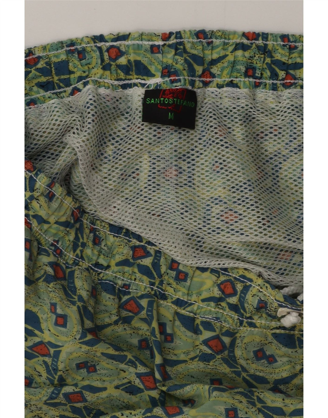 SANTO STEFANO Ανδρικό σορτς κολύμβησης Μεσαίου πράσινου γεωμετρικού πολυαμιδίου