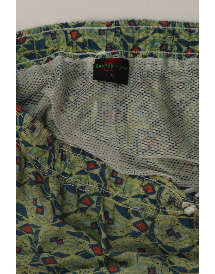 SANTO STEFANO Ανδρικό σορτς κολύμβησης Μεσαίου πράσινου γεωμετρικού πολυαμιδίου