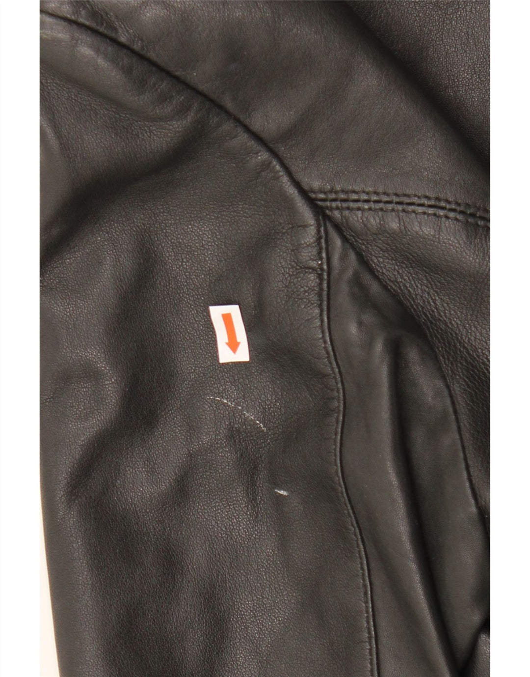 Vintage Γυναικείο Δερμάτινο Σακάκι Μπλέιζερ με 3 Κουμπιά UK 14 Μεγάλο Δερμάτινο Μαύρο