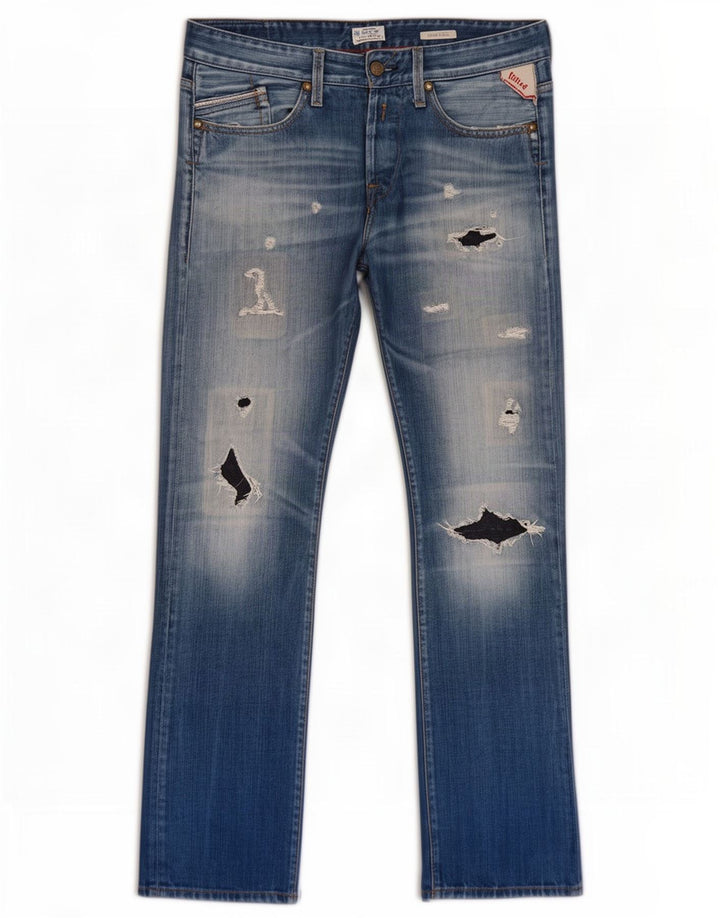 Replay Ανδρικό τζιν Waitom Distressed Straight W31 L32 Μπλε βαμβακερό