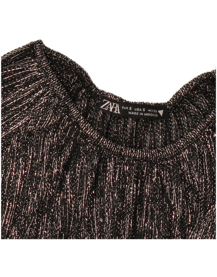 Γυναικεία μακρυμάνικη μπλούζα ZARA τοπ 10 μικρές μαύρες ρίγες