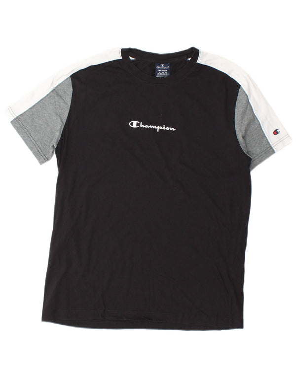 Ανδρικό γραφικό T-Shirt Champion Top Medium Black Colourblock