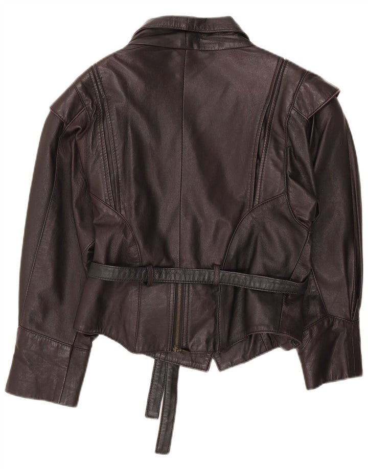 Vintage Γυναικείο Δερμάτινο Μπουφάν UK 12 Medium Black Leather