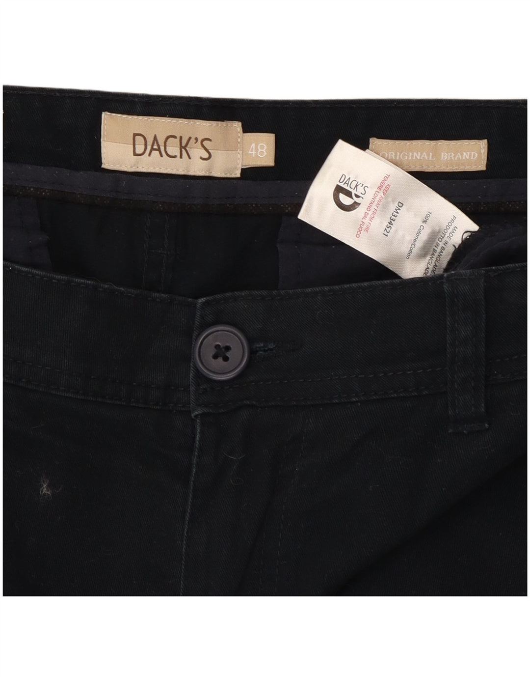 DACK'S Ανδρικό σορτς Chino με κανονική εφαρμογή IT 48 Medium W32 Navy Blue βαμβακερό
