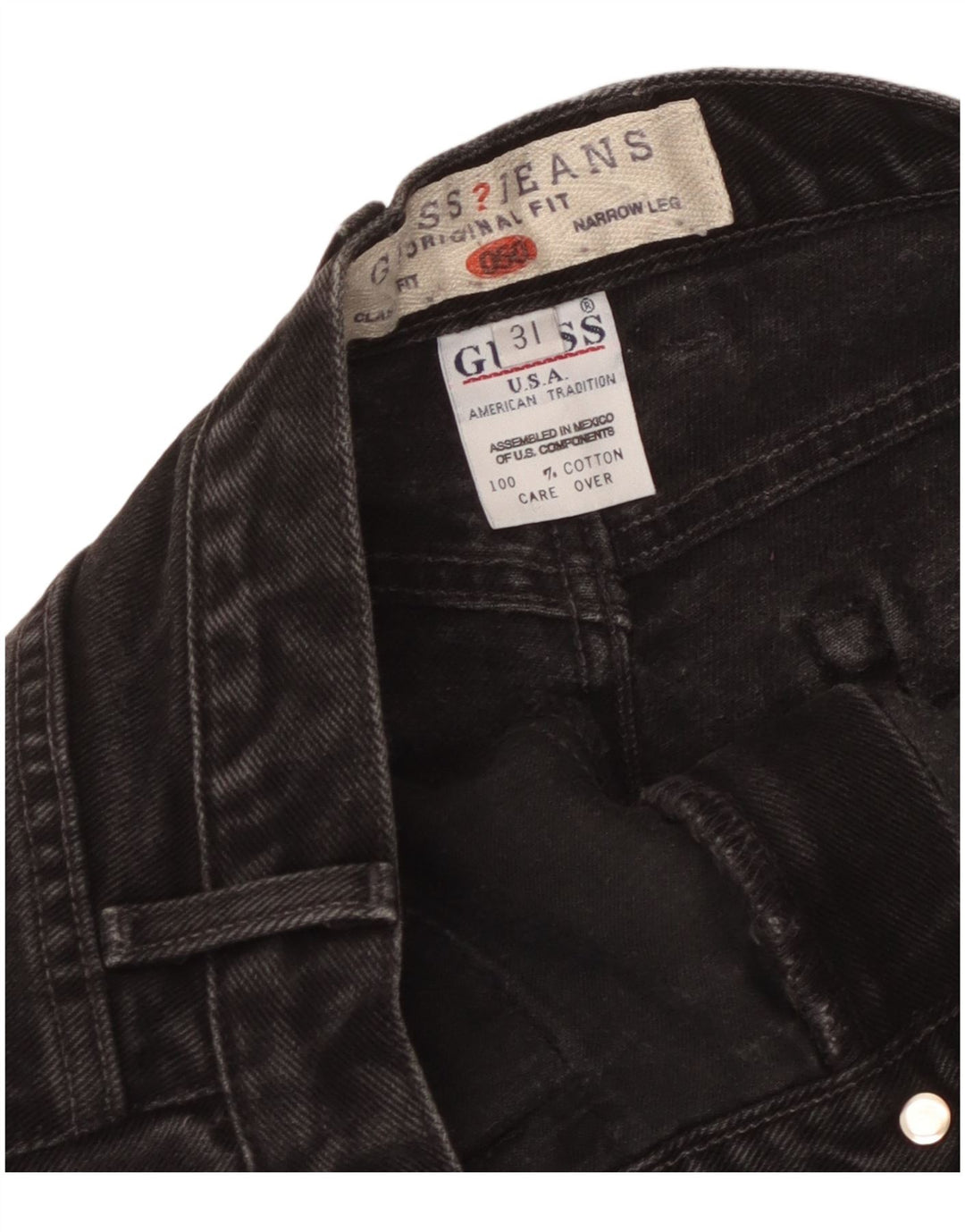 Guess Γυναικείο Tapered Jeans W31 L30 Μαύρο βαμβακερό