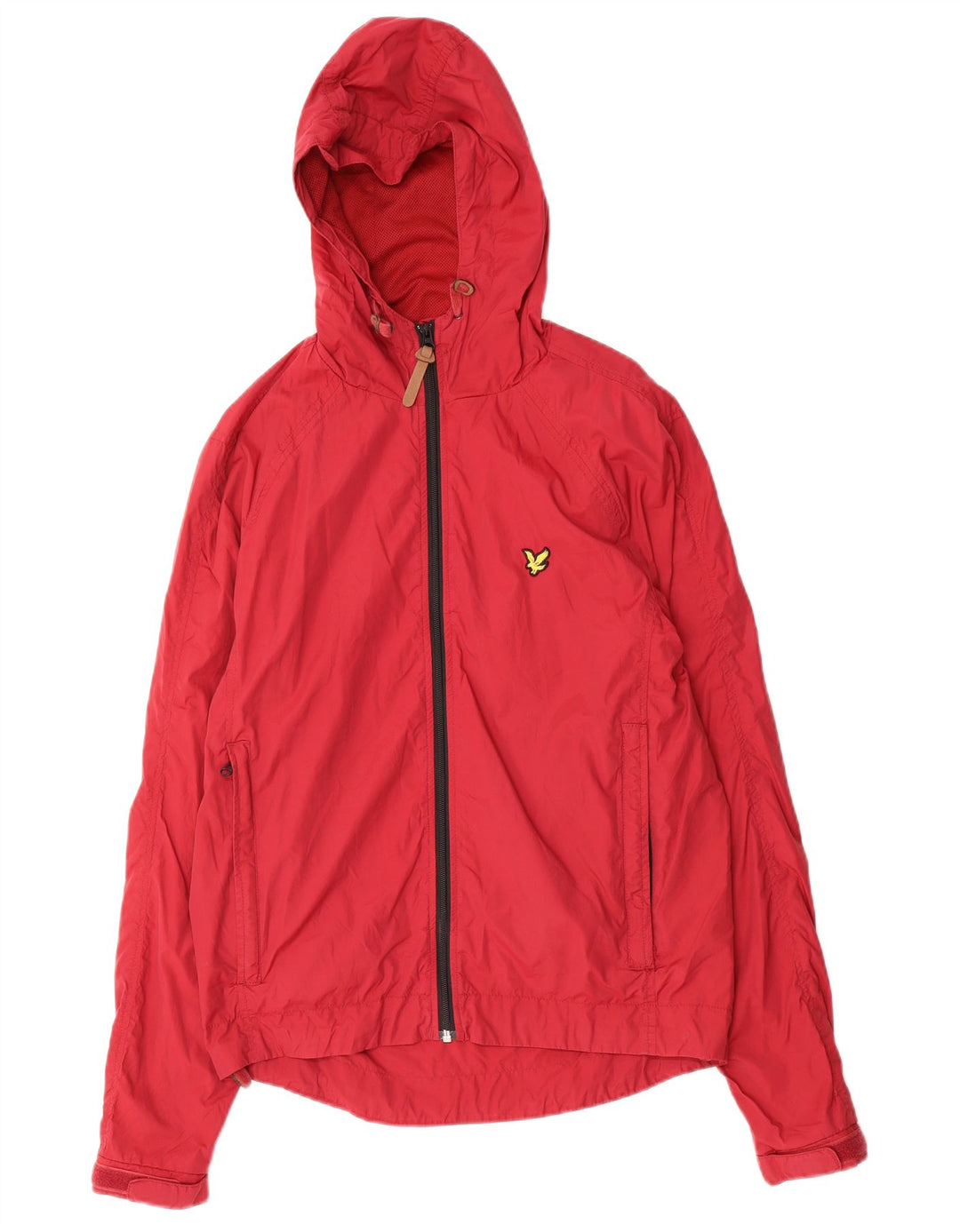 Lyle & Scott Ανδρικό vintage μπουφάν βροχής με κουκούλα UK 38 μεσαίο κόκκινο πολυαμίδιο