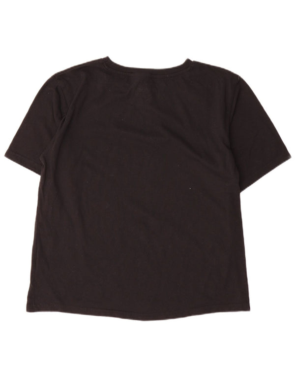 Γυναικείο T-Shirt AUSTRALIAN L'ALPINA Top UK 16 μεγάλο μαύρο βαμβακερό