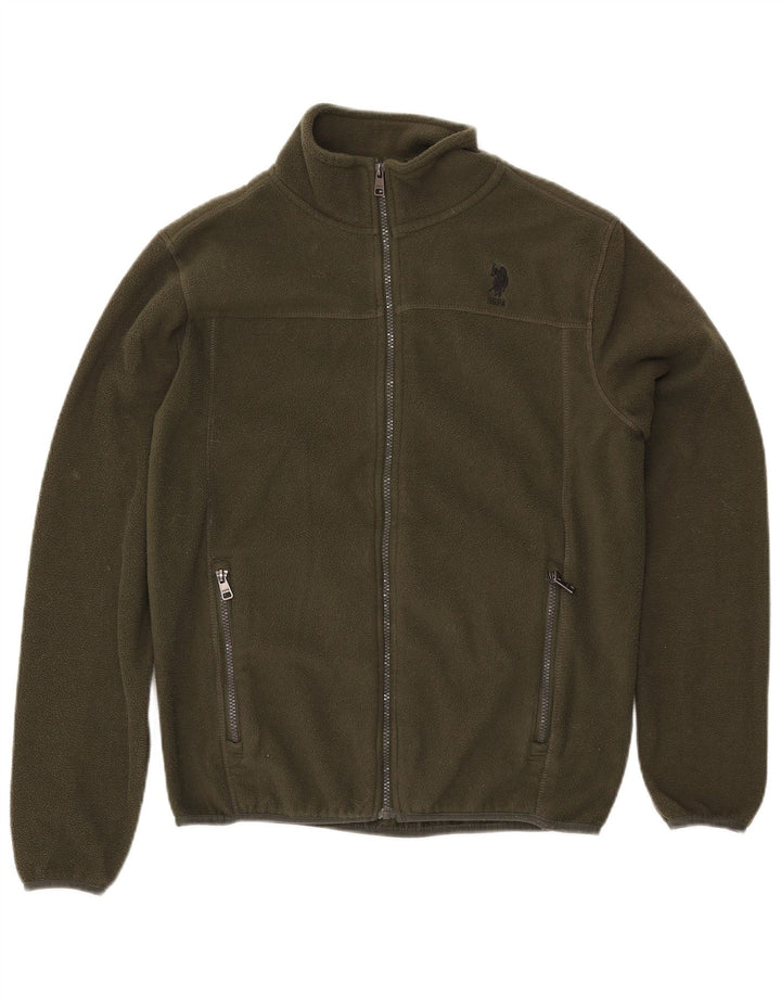 US POLO ASSN. Ανδρικό μπουφάν Fleece Μικρό Χακί Πολυεστέρας