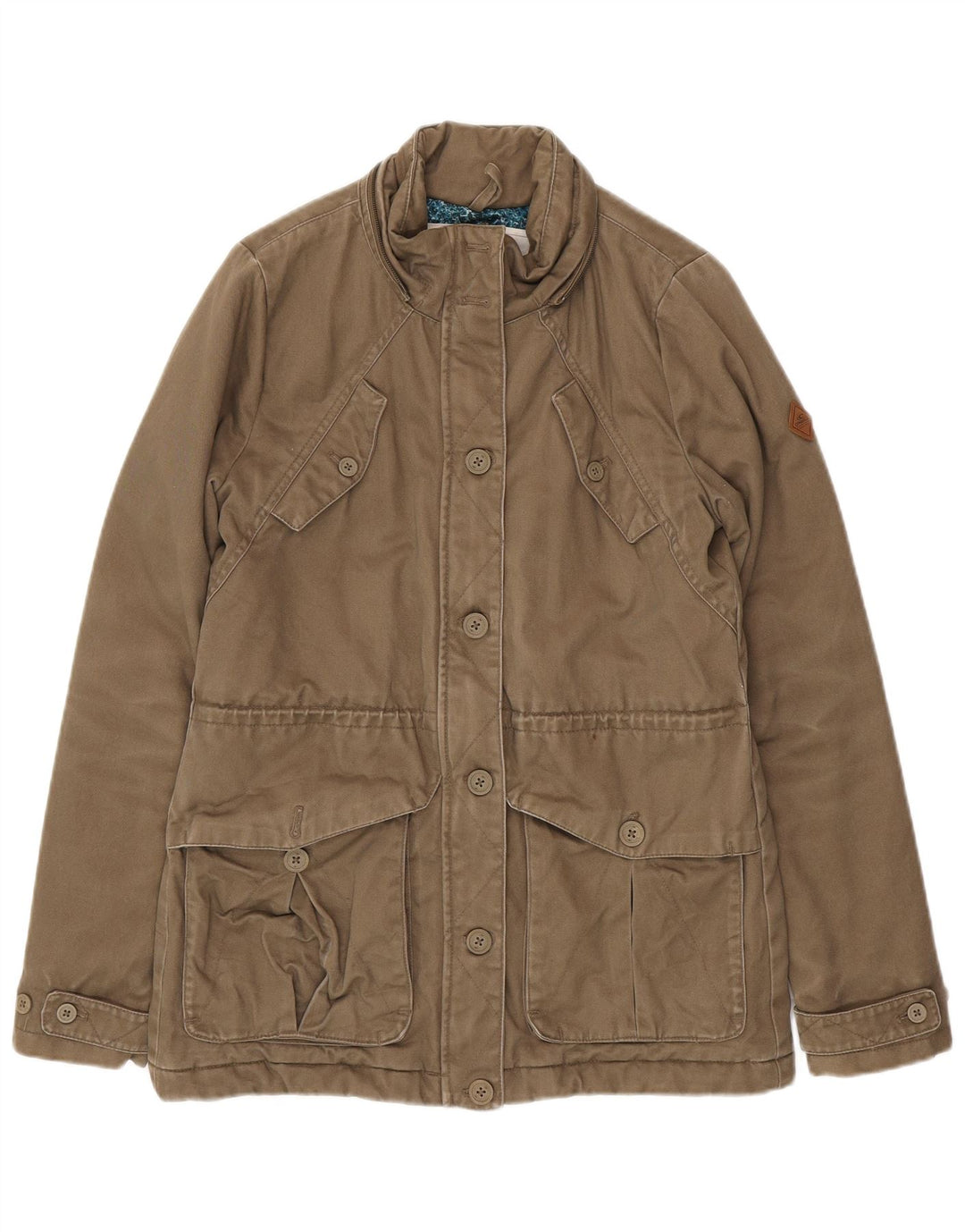 O'NEILL Womens Utility Jacket UK 14 Medium Khaki Cotton