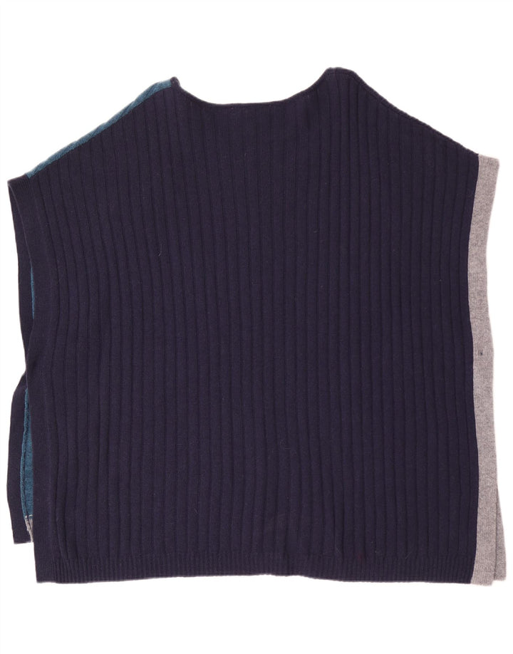 White Stuff Γυναικείο Poncho Jumper UK 16 Large Navy Blue Colourblock