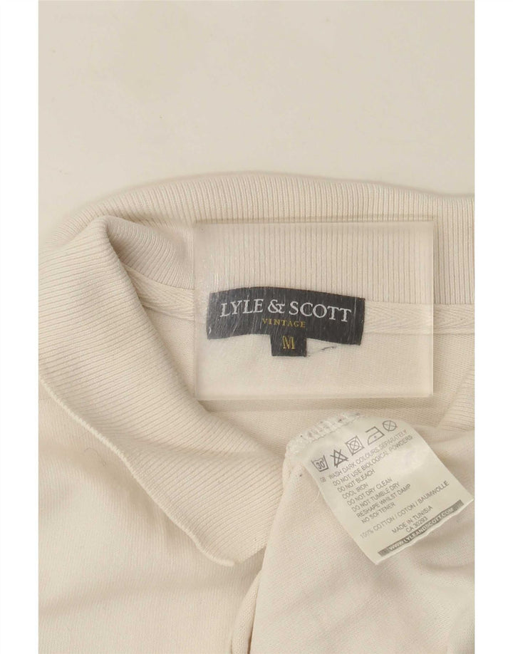 Ανδρικό μακρυμάνικο μπλουζάκι πόλο Lyle & Scott, κανονικό, βαμβακερό σε μεσαίο ανοιχτό λευκό