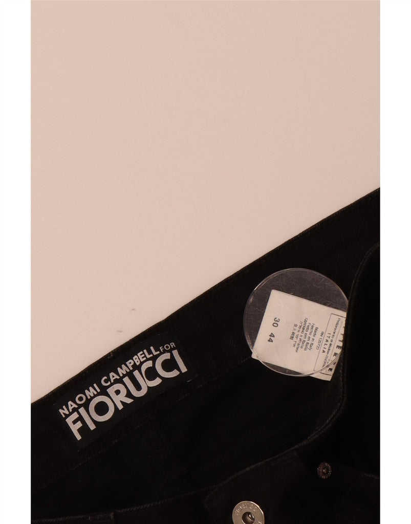 FIORUCCI Womens Distressed Denim Shorts W30 Medium  Black Cotton Vintage Fiorucci and Second-Hand Fiorucci from Messina Hembry 