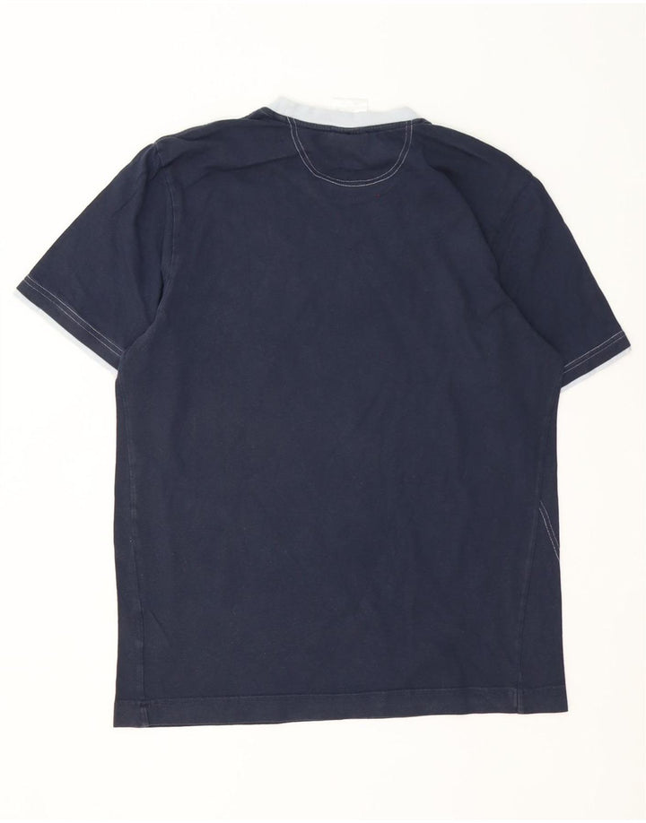 Ανδρικό γραφικό T-Shirt Adidas Top από μεσαίο μπλε ναυτικό βαμβακερό