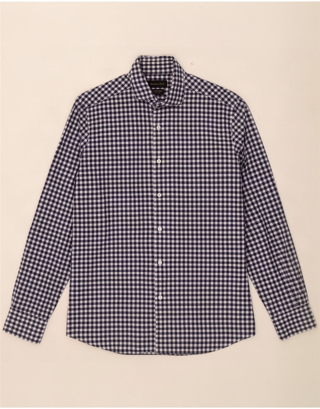 Ανδρικό πουκάμισο Massimo Dutti Medium Navy Blue Gingham