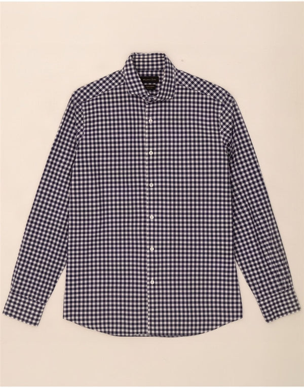Ανδρικό πουκάμισο Massimo Dutti Medium Navy Blue Gingham