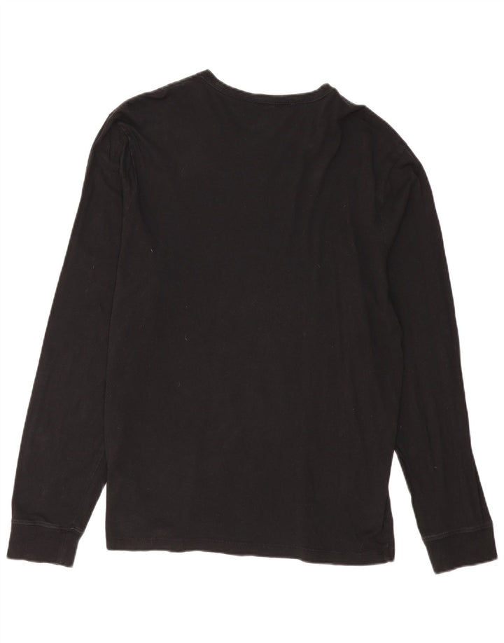 J. CREW Γυναικείο τοπ μακρυμάνικο UK 16 μεγάλο μαύρο βαμβακερό
