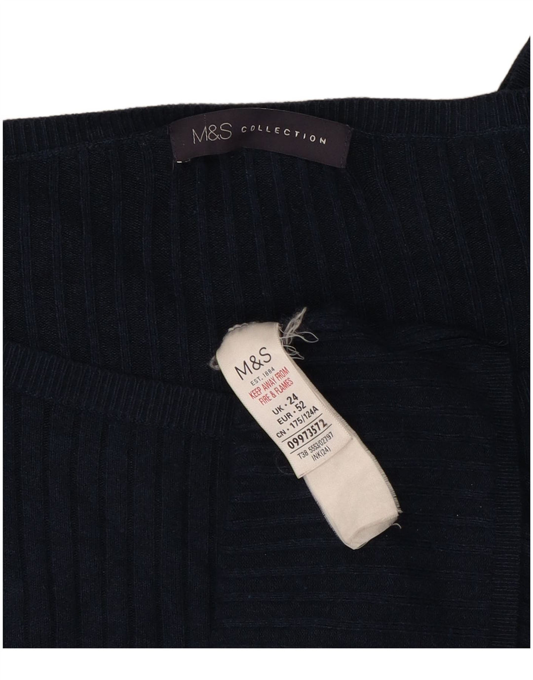 Marks & Spencer Γυναικεία μπλούζα μακρυμάνικη UK 24 4XL Navy Blue Viscose