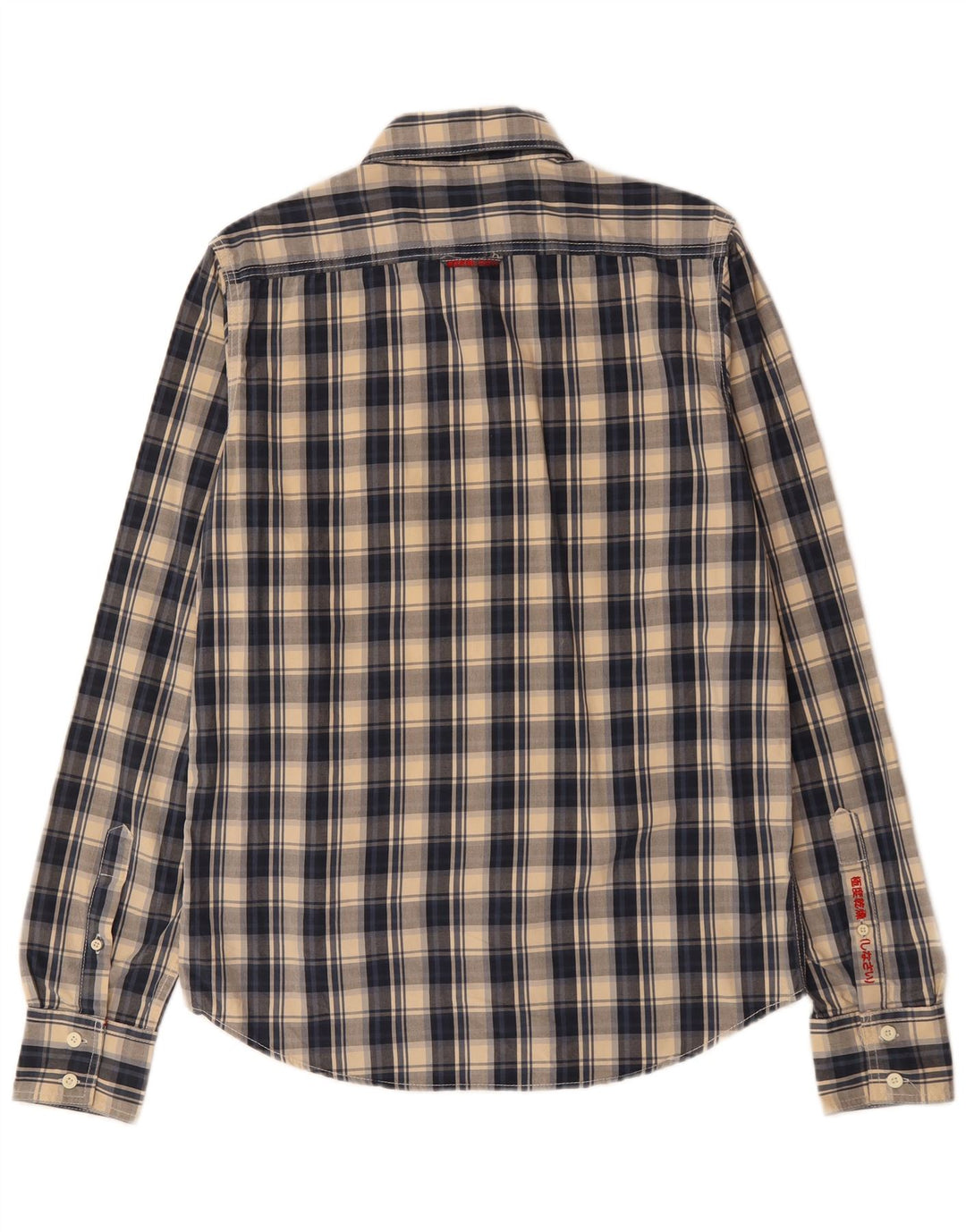 Ανδρικό πουκάμισο SUPERDRY Large Navy Blue Check Cotton