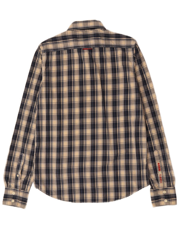 Ανδρικό πουκάμισο SUPERDRY Large Navy Blue Check Cotton