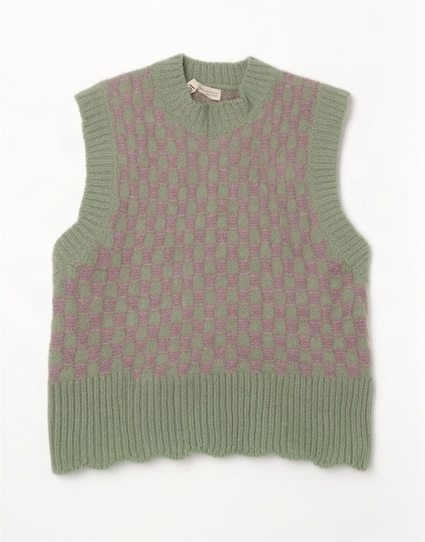 Zara Γυναικείο γιλέκο Crop Tank Top UK 10 Small Green Check