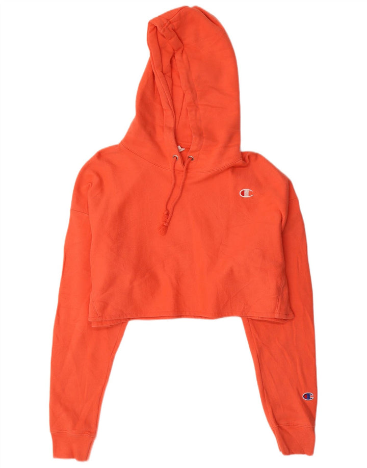 CHAMPION Γυναικεία αντίστροφη ύφανση Oversized Hoodie Jumper UK 16 Large Orange