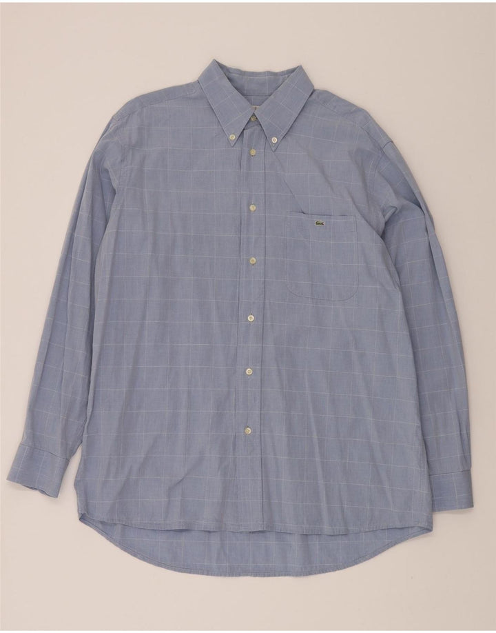 LACOSTE Mens Shirt Size 41 Large Blue Check Cotton Vintage Lacoste and Second-Hand Lacoste from Messina Hembry 