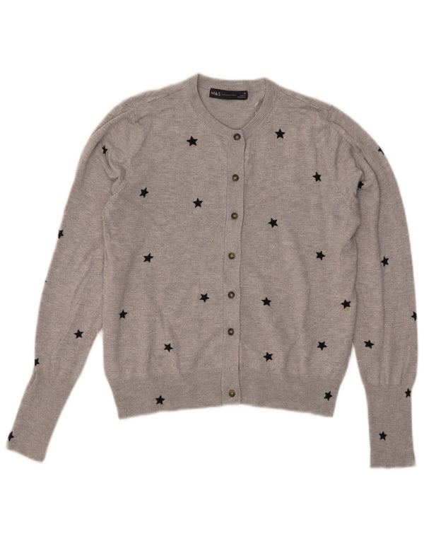 Marks & Spencer Γυναικείο πουλόβερ Crop Cardigan UK 10 Small Grey