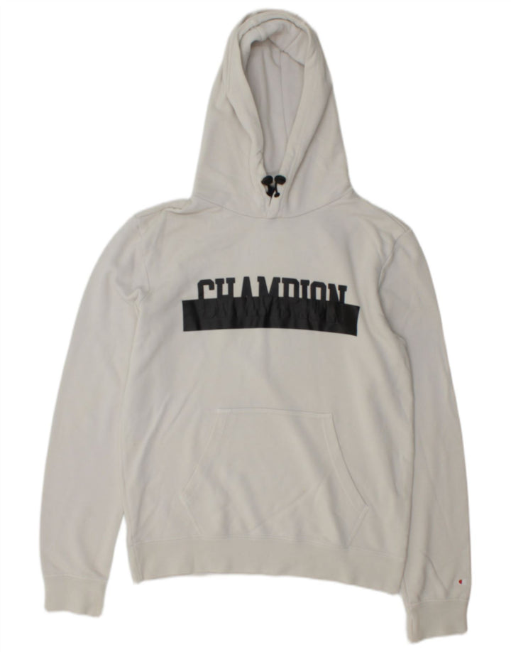 Ανδρικό Champion Graphic Hoodie Jumper Μεσαίο λευκό βαμβακερό