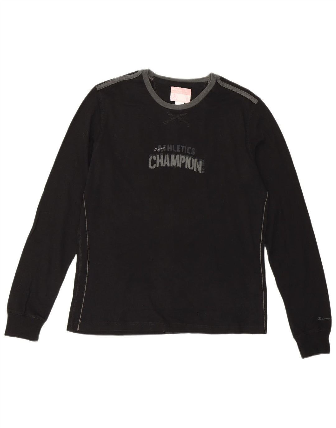 Γυναικείο γραφικό μπλουζάκι CHAMPION Heritage Fit Top UK 14 μεγάλο μαύρο βαμβακερό