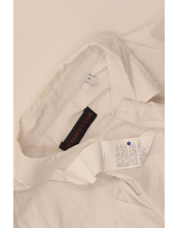 Trussardi Jeans Γυναικείο Πουκάμισο IT 44 Μεσαίο Λευκό Βαμβακερό