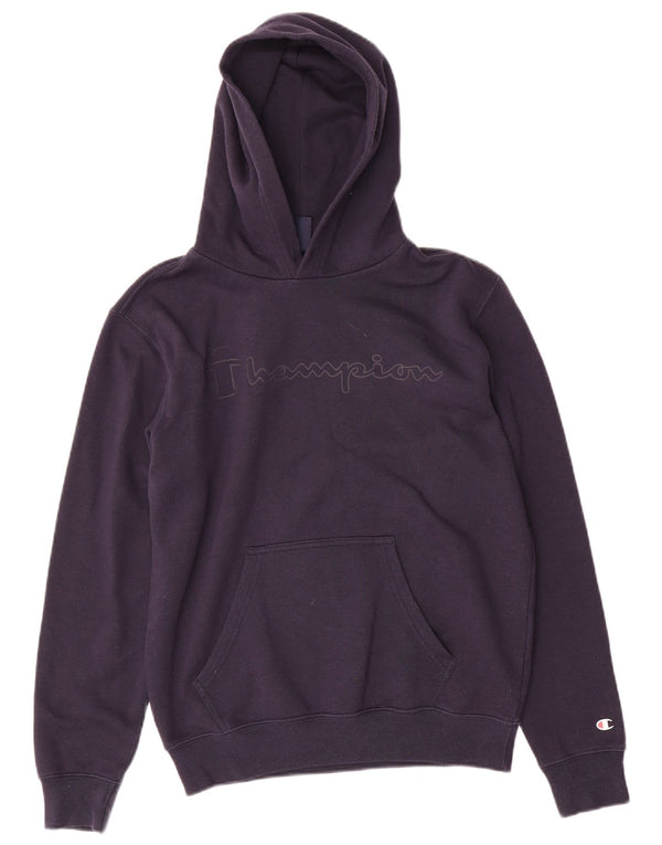 Champion Mens Graphic Hoodie Jumper Small Navy Blue