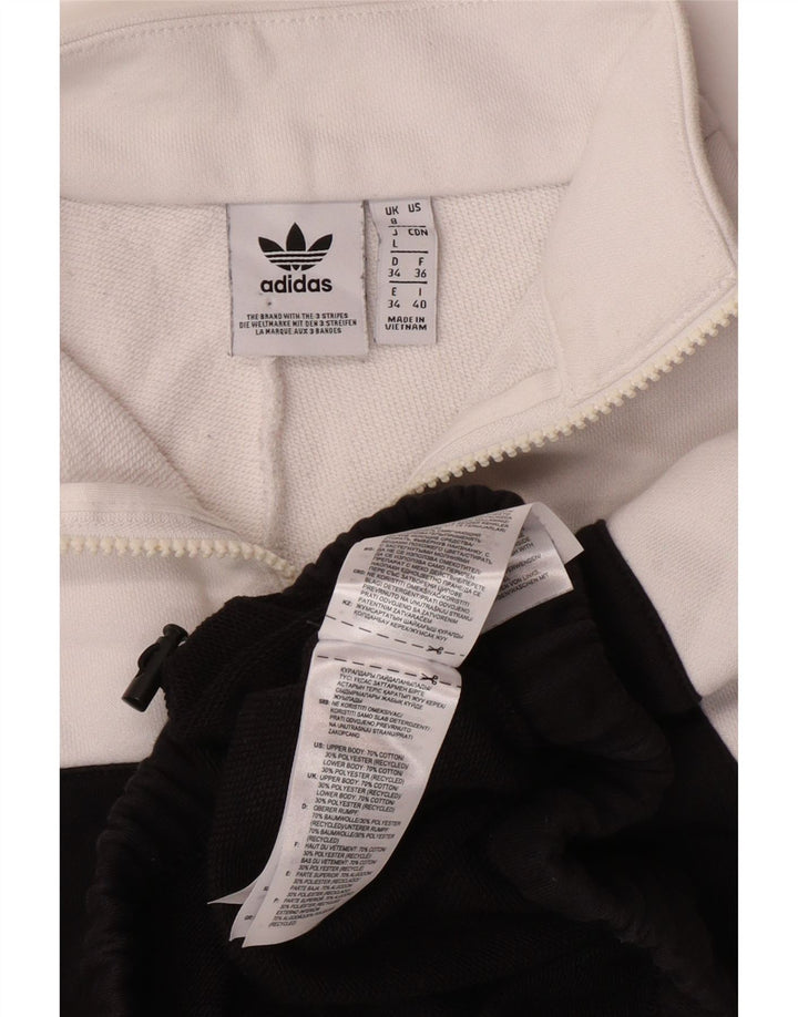 Γυναικεία γραφική φούτερ ADIDAS Crop Jumper UK 8 Small White Colourblock