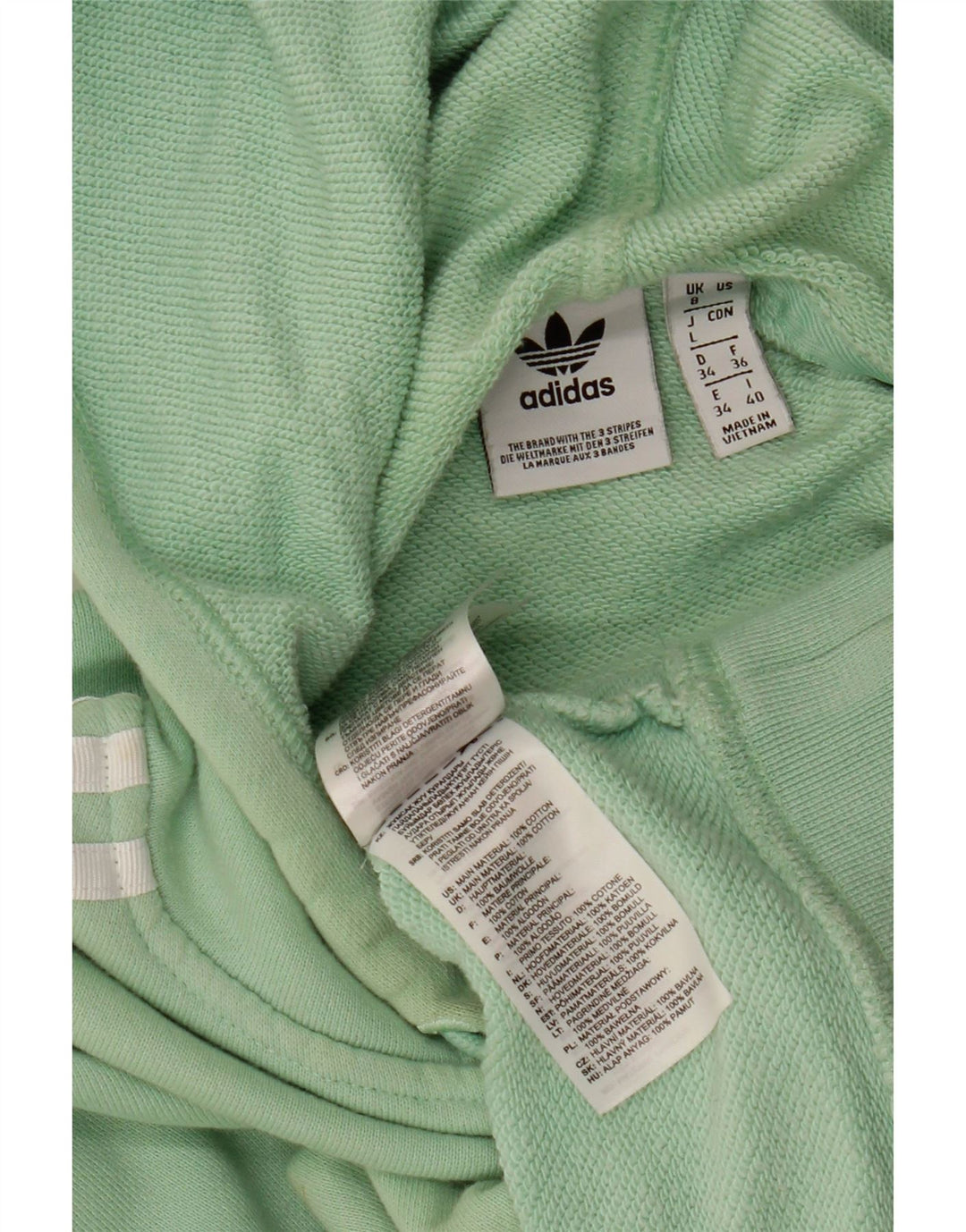 Γυναικεία κουκούλα ADIDAS Oversized Crop UK 8 Small Green Cotton