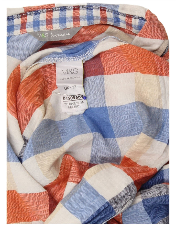 Marks & Spencer Γυναικείο Φανελένιο Πουκάμισο Ηνωμένου Βασιλείου 12 Μεσαίο Πολύχρωμο Έλεγχο