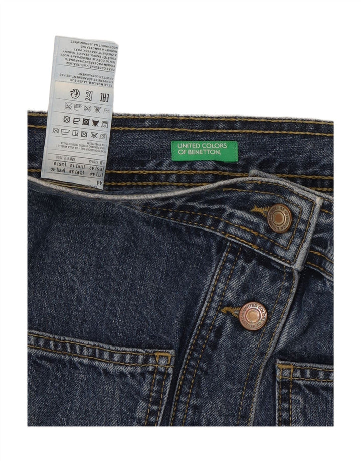 BENETTON Γυναικεία Τζιν Φούστα UK 12 Medium W30 Μπλε Βαμβακερή