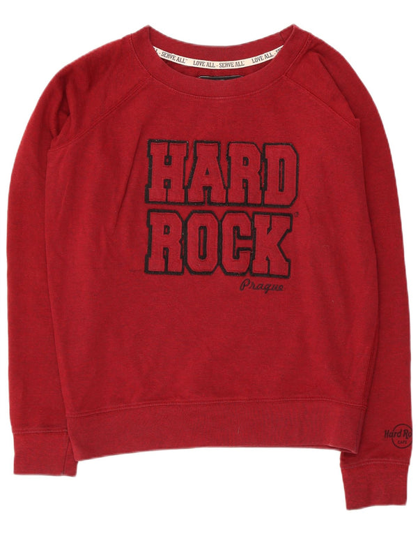 HARD ROCK CAFE Γυναικεία φούτερ Prague Graphic Jumper UK 16 Large Red