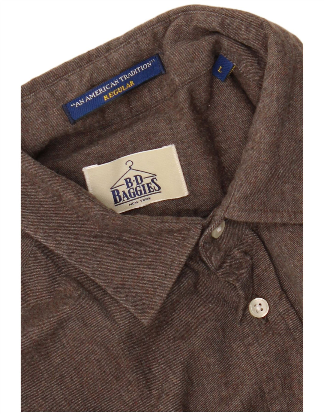 B.D. BAGGIES Ανδρικό πουκάμισο με κανονική εφαρμογή φανελένιο μεγάλο καφέ