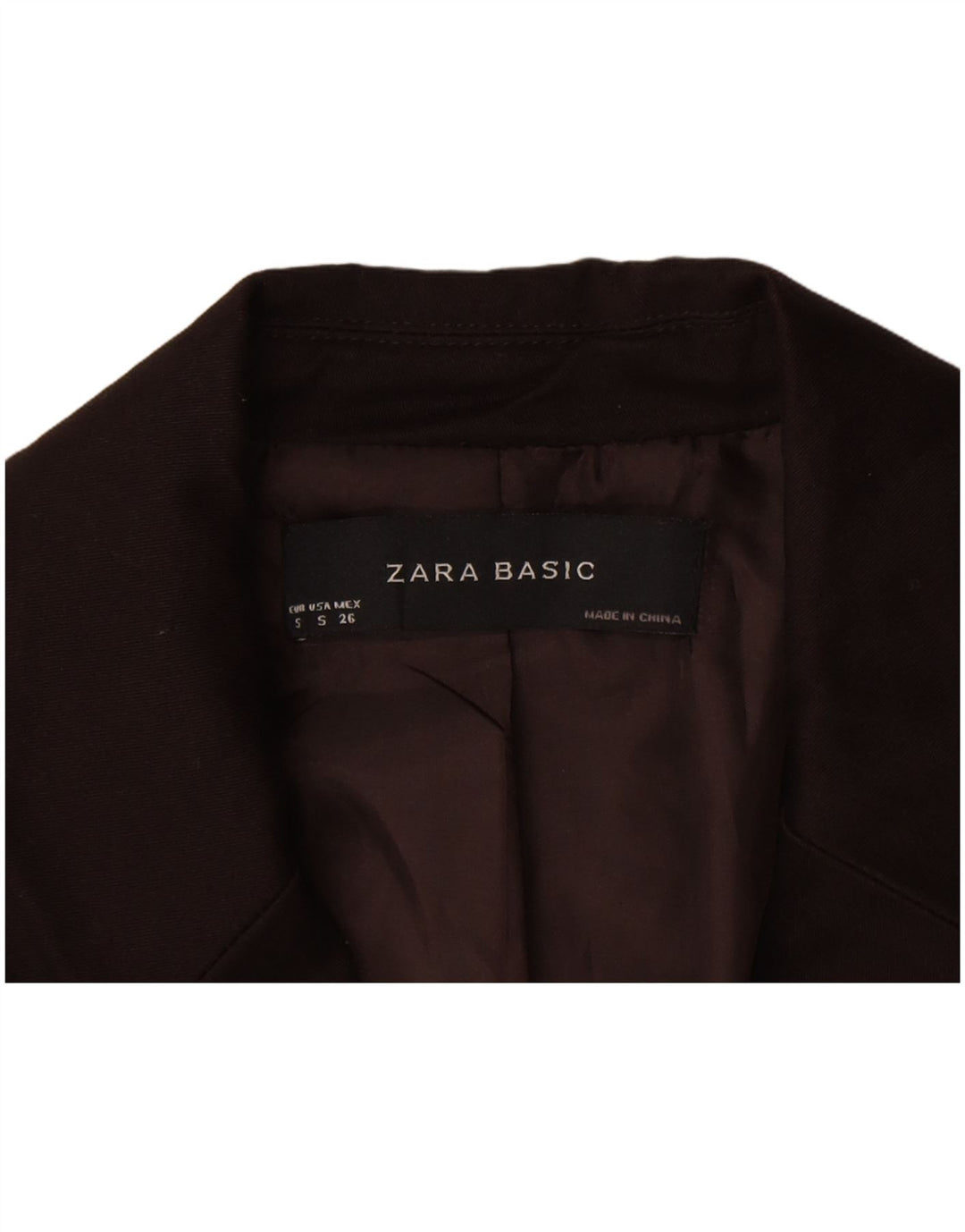 Zara Γυναικείο μπλέιζερ 1 κουμπιού μπουφάν UK 10 Small καφέ βαμβακερό