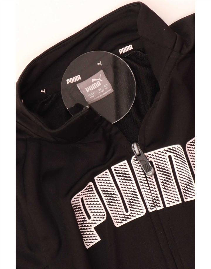 Μπουφάν Puma Boys Graphic αθλητική φόρμα 11-12 ετών Μαύρο