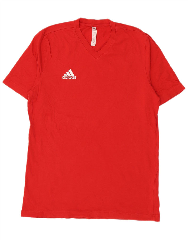 Ανδρικό T-Shirt Adidas Τοπ μεσαίο κόκκινο βαμβακερό