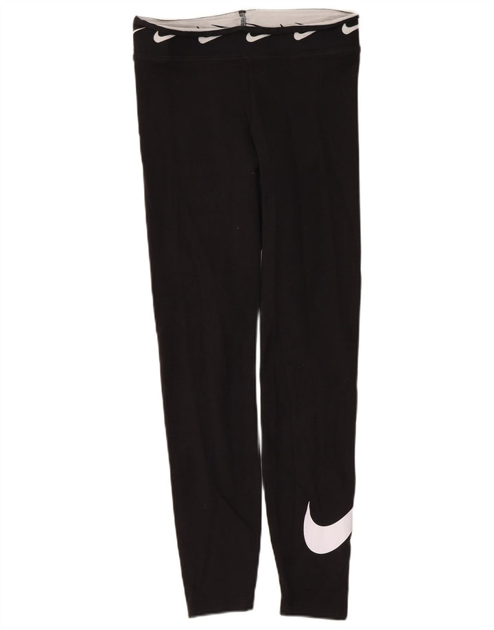 Γυναικεία γραφικά κολάν Nike UK 10 μικρά βαμβακερά μαύρα