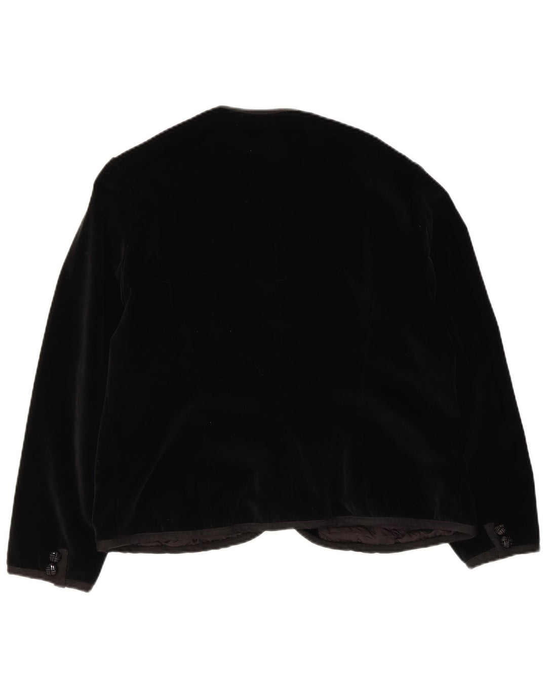 Vintage γυναικείο βελούδινο σακάκι με 5 κουμπιά UK 14 Medium Black