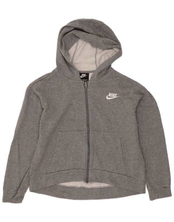 Πουλόβερ Nike Girls Standard Fit Zip Hoodie 13-14 ετών XL Γκρι βαμβακερό