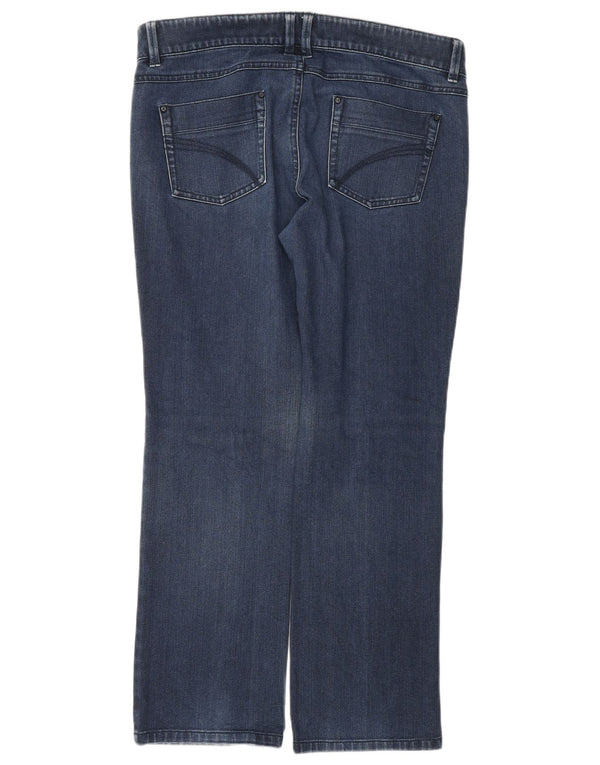 Marks & Spencer Γυναικείο αυτόγραφο Straight Jeans UK 14 Large W34 L28 Blue