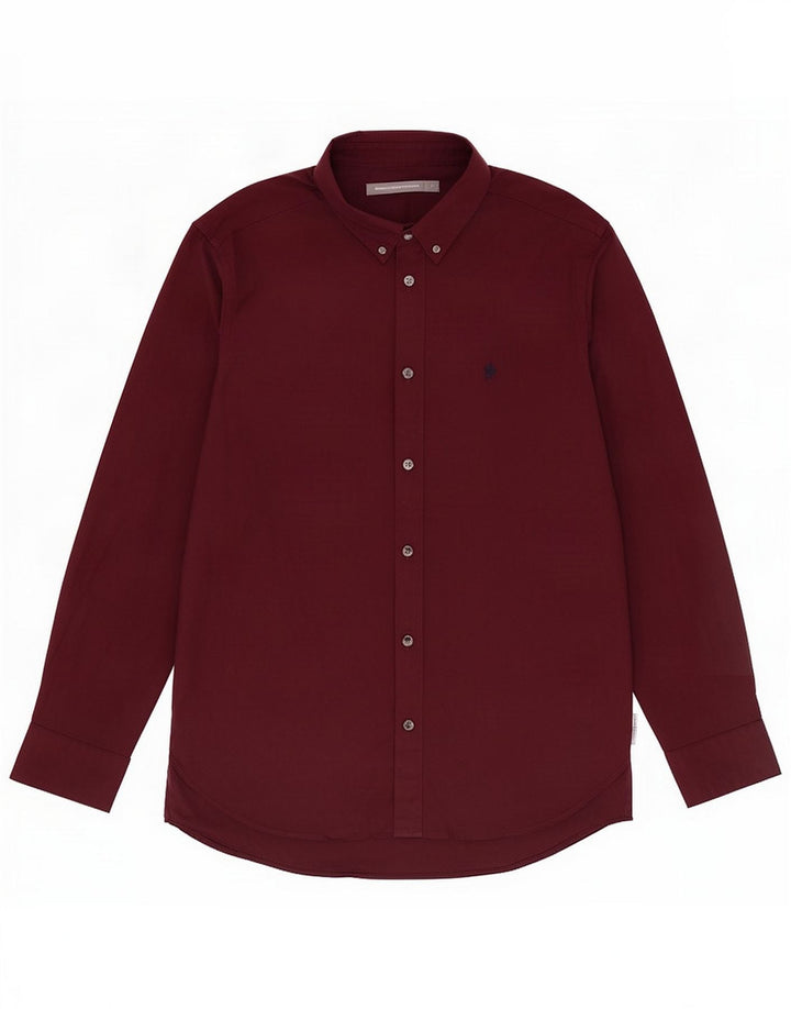 French Connection Ανδρικό πουκάμισο Large Maroon βαμβακερό
