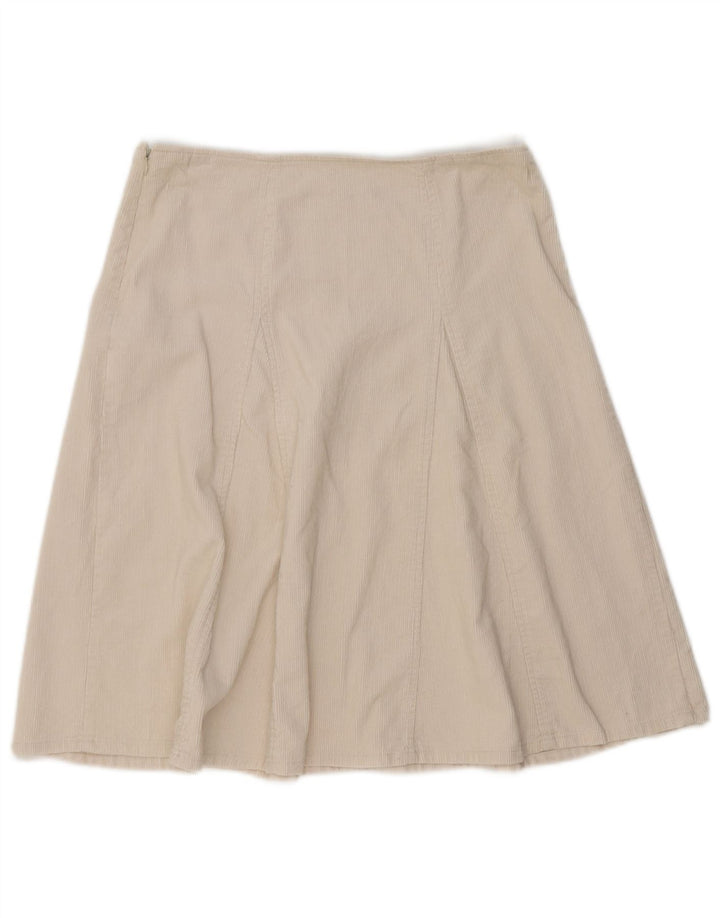 Zara Γυναικεία Κοτλέ Φούστα Μεσαία W32 Λευκή