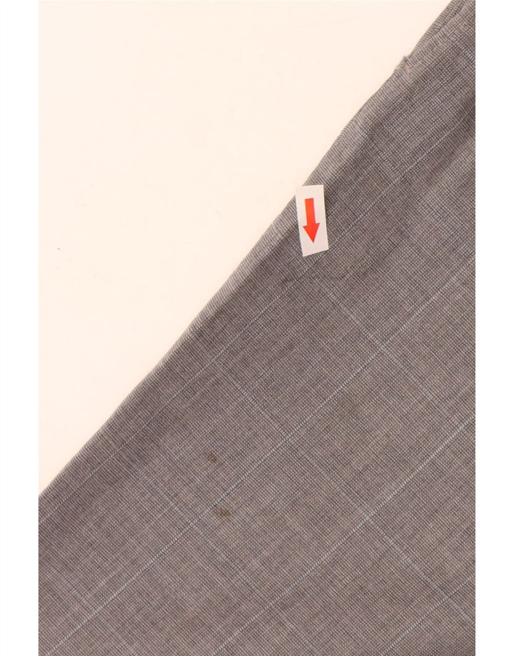 BROOKS BROTHERS Ανδρικό 346 ίσιο παντελόνι W34 L32 Γκρι καρό μαλλί