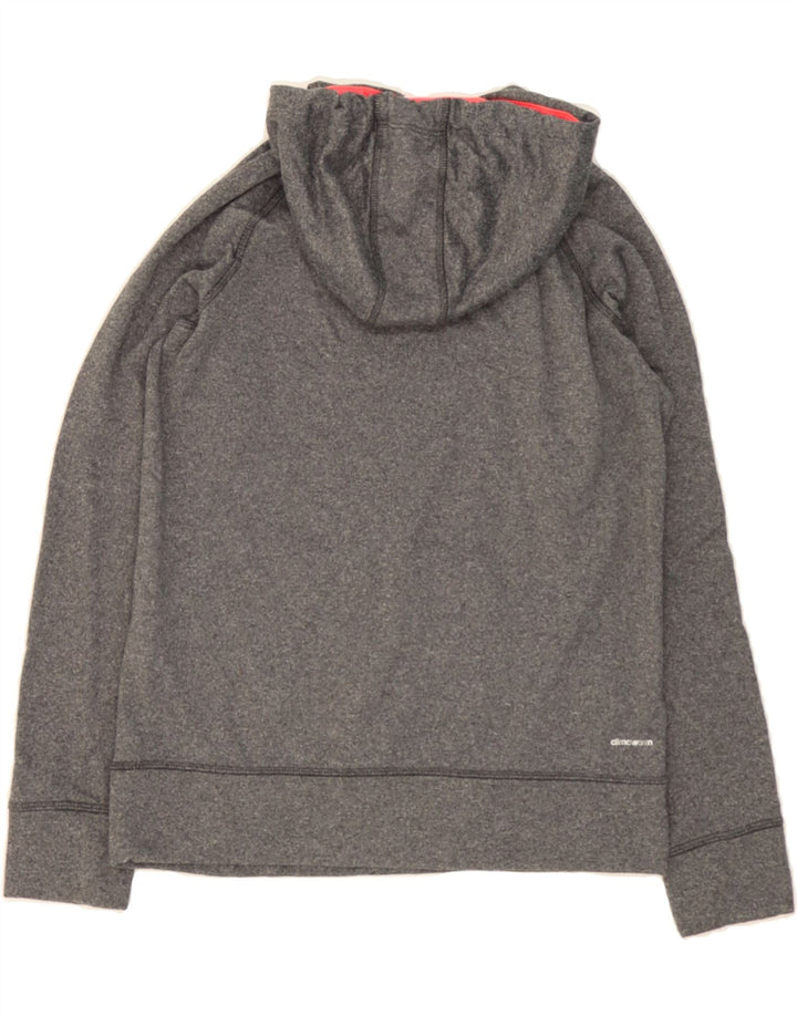 ADIDAS Womens Hoodie Jumper UK 10 Small Grey Flecked Polyester Vintage Adidas and Second-Hand Adidas from Messina Hembry 
