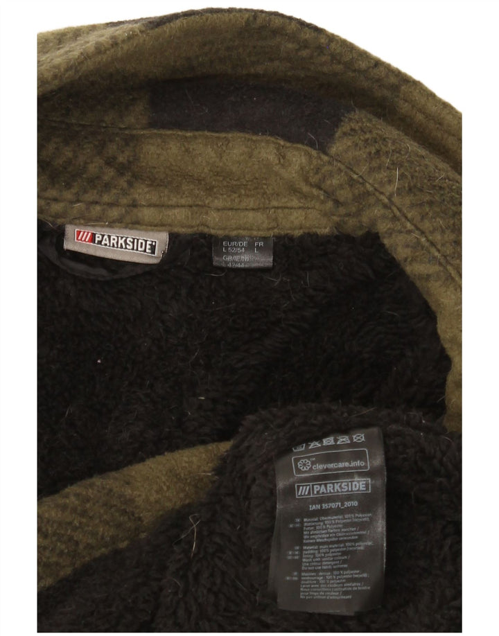 Parkside Ανδρικό Fleece Jacket UK 40 Large Khaki Gingham Polyester